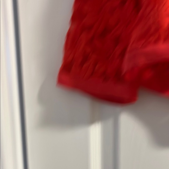 Anne Klein Red Lace Openwork Cardigan - Picture 7 of 9